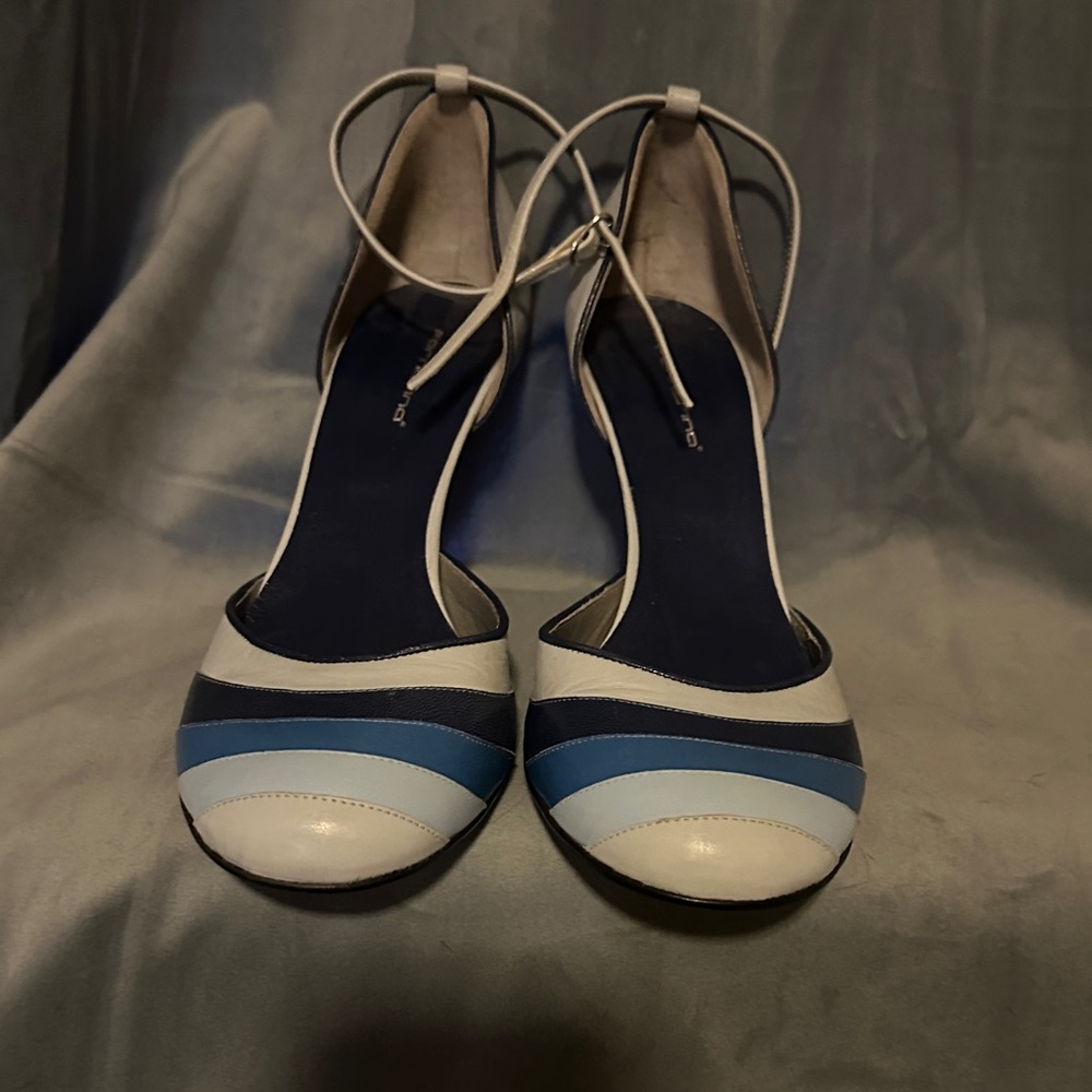 Stylish Blue and White Women's Heels